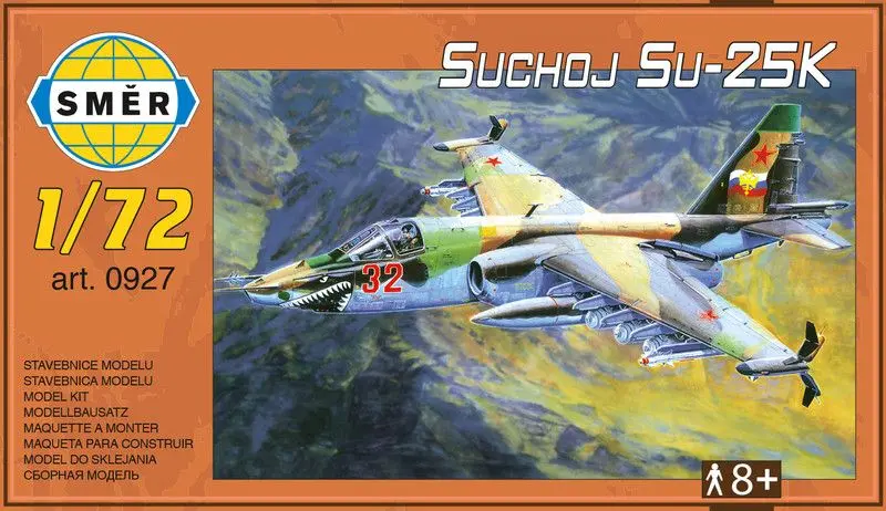 Směr plastikový model letadla ke slepení Suchoj Su-25K slepovací stavebnice letadlo 1:72