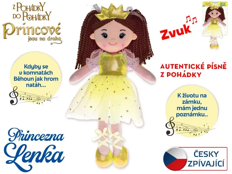 Panenka princezna Lenka 35cm česky zpívající