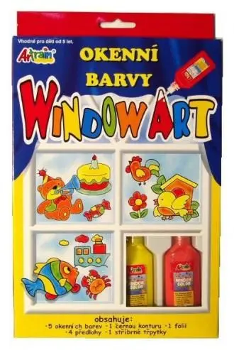 Okenní barvy 5 × 20 ml, kontura, předlohy