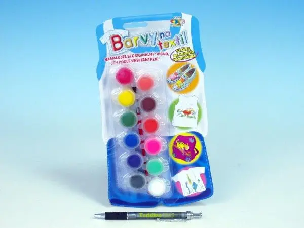 SMT Creatoys Barvy na textil 12 ks štětec
