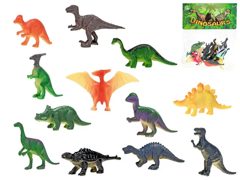 Figurka dinosaurus 4–8 cm, 12 ks - mix motivů