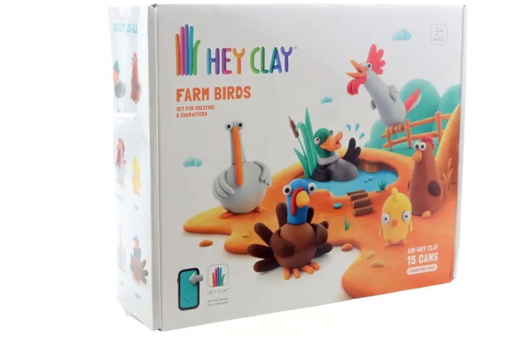 HEY CLAY Kreativní sada - Ptáci z farmy