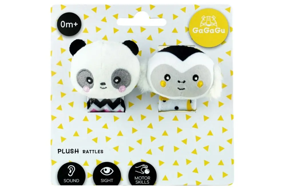 Lamps GAGAGU Plyšové chrastítko na ruku Opice Panda