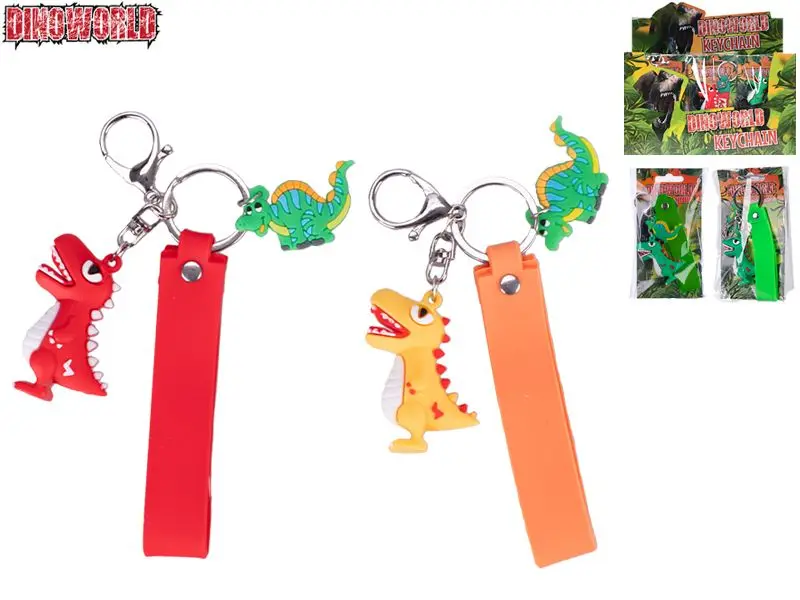 Přívěsek na klíče dinoworld s dinosaurem 3 barvy