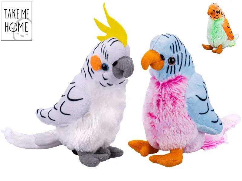 Mikro Take Me Home papoušek plyšový 20cm 3 druhy