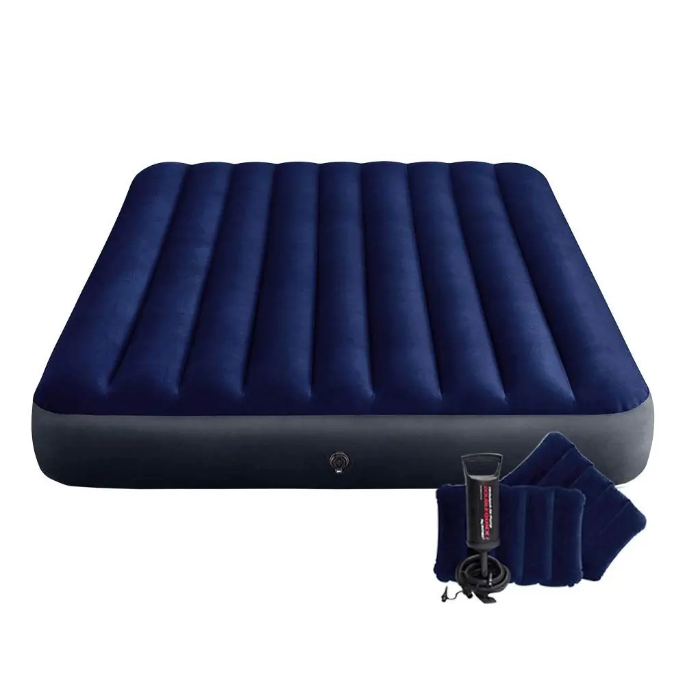 Intex Nafukovací postel 64765 QUEEN Dura-Beam 152x203x25 cm + Ruční pumpa, polštářky