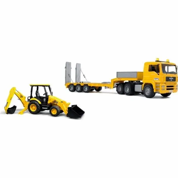 Bruder 1654 Nákladní auto MAN návěs + traktor JCB MIDI CX