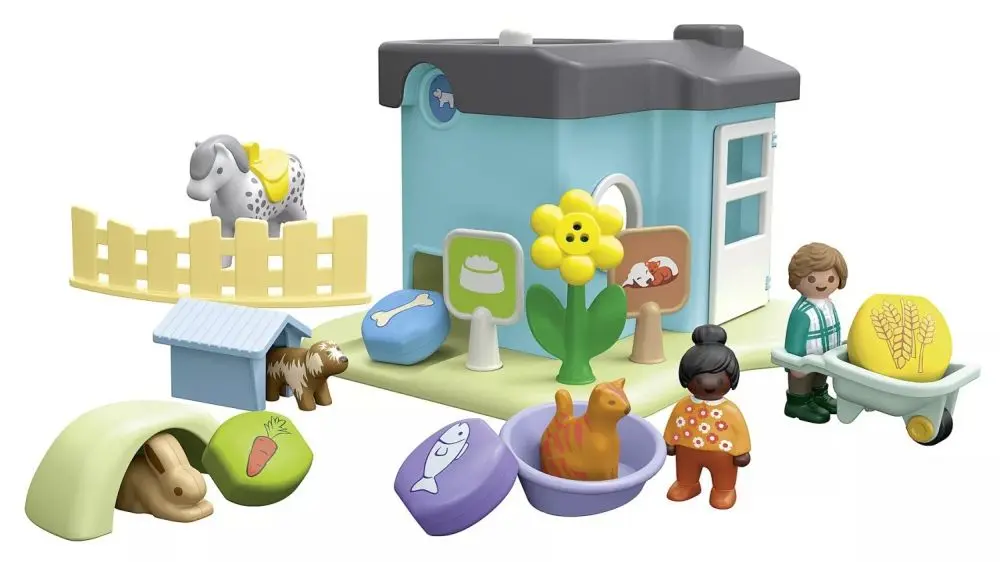 PLAYMOBIL® 71690 1.2.3: Ustájení zvířat s dávkovačem krmiva