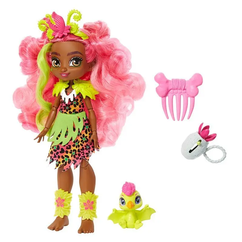 Mattel Cave Club Panenka Fernessa s dino zvířátkem Ptilly