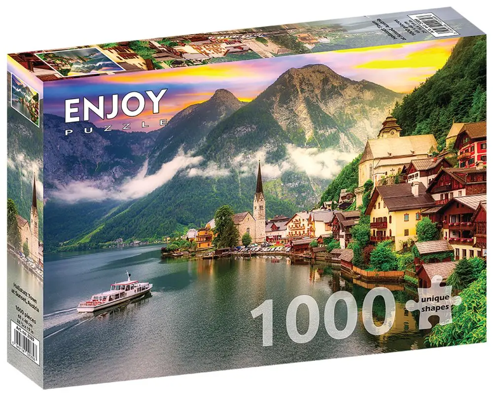 ENJOY Puzzle Hallstatt při západu slunce, Rakousko 1000 dílků