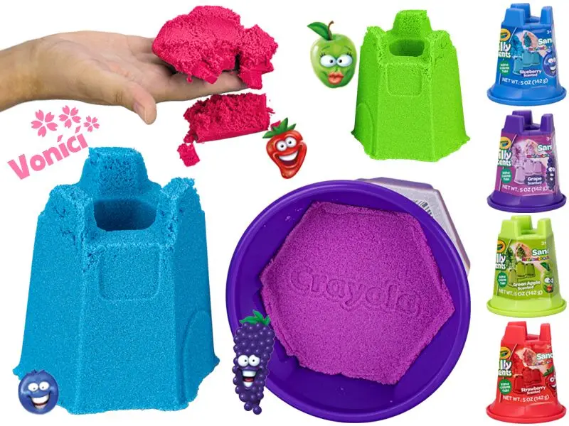 CRAYOLA Kinetický písek vonící ovoce 142g v kelímku 4 druhy