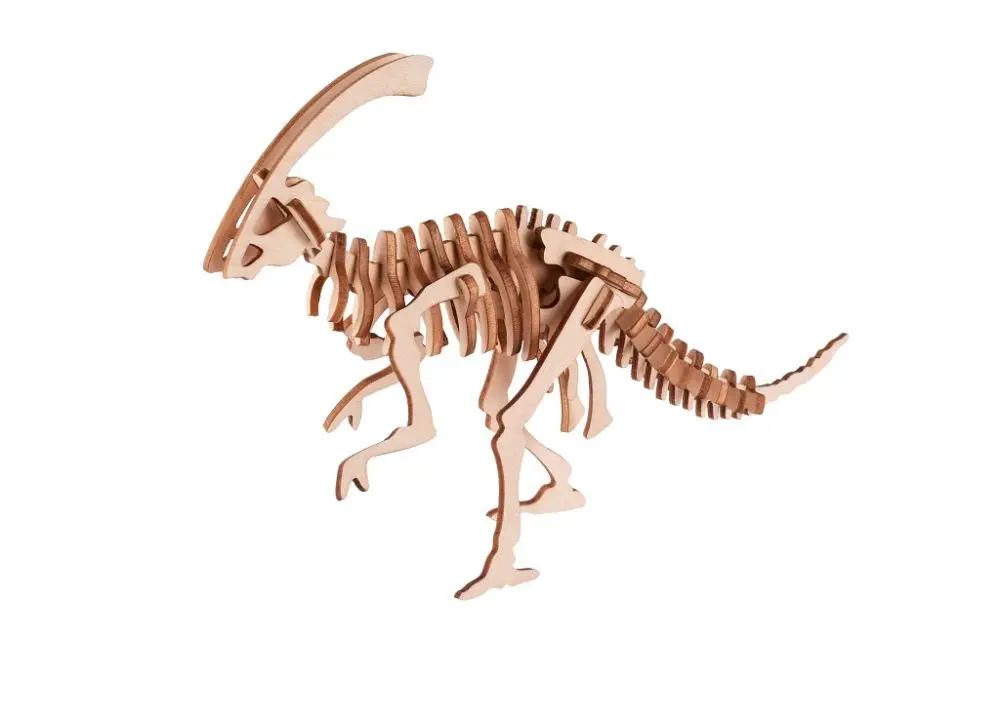 Woodcraft Dřevěné 3D puzzle Parasaurolophus přírodní