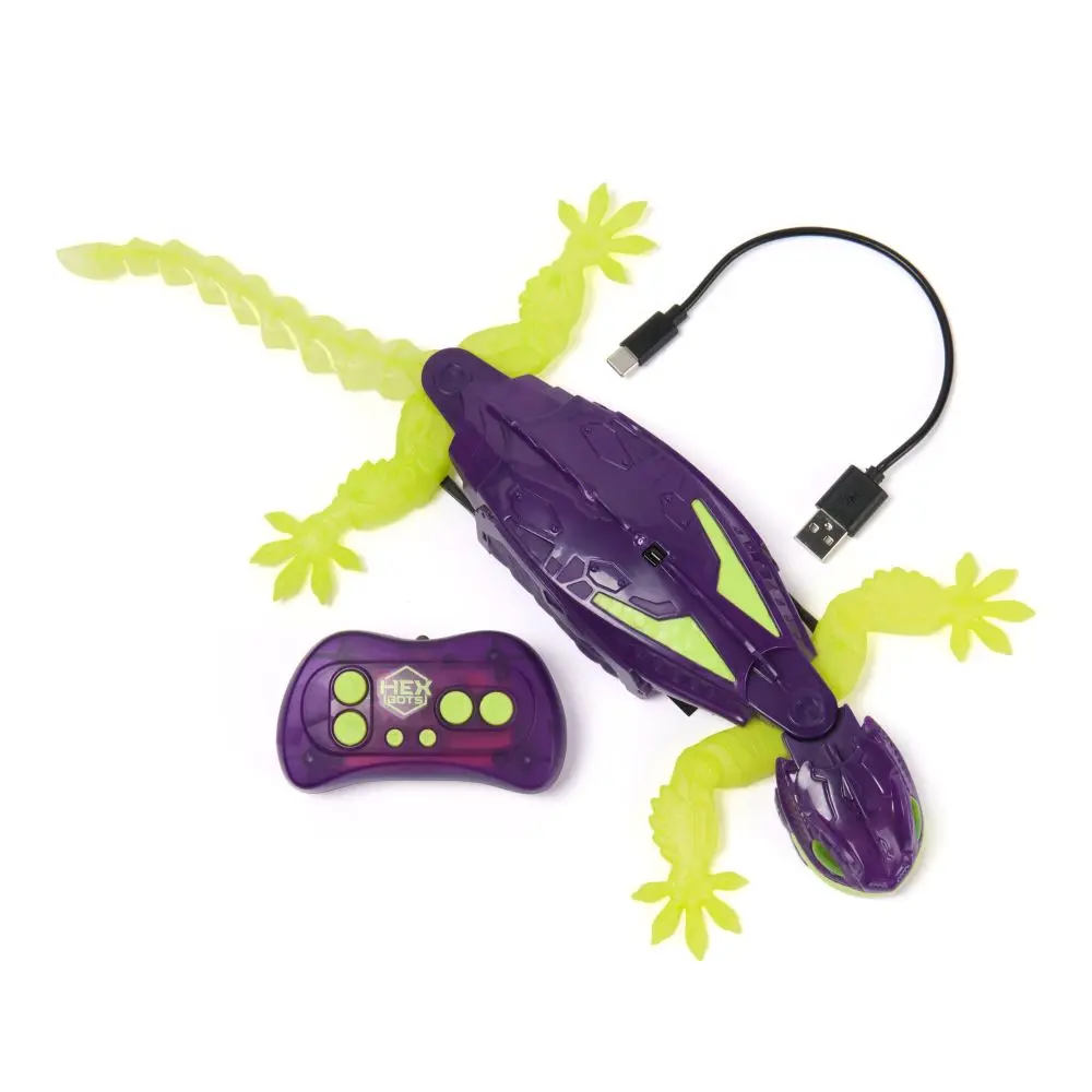Spin master hex bots rc gekon lezoucí po stěnách svítící ve tmě