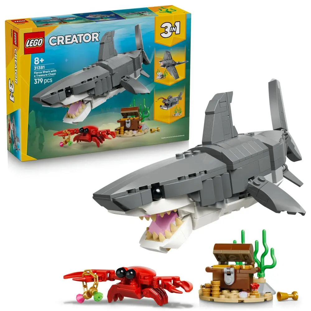 Lego® creator 31381 divoký žralok a truhla s pokladem