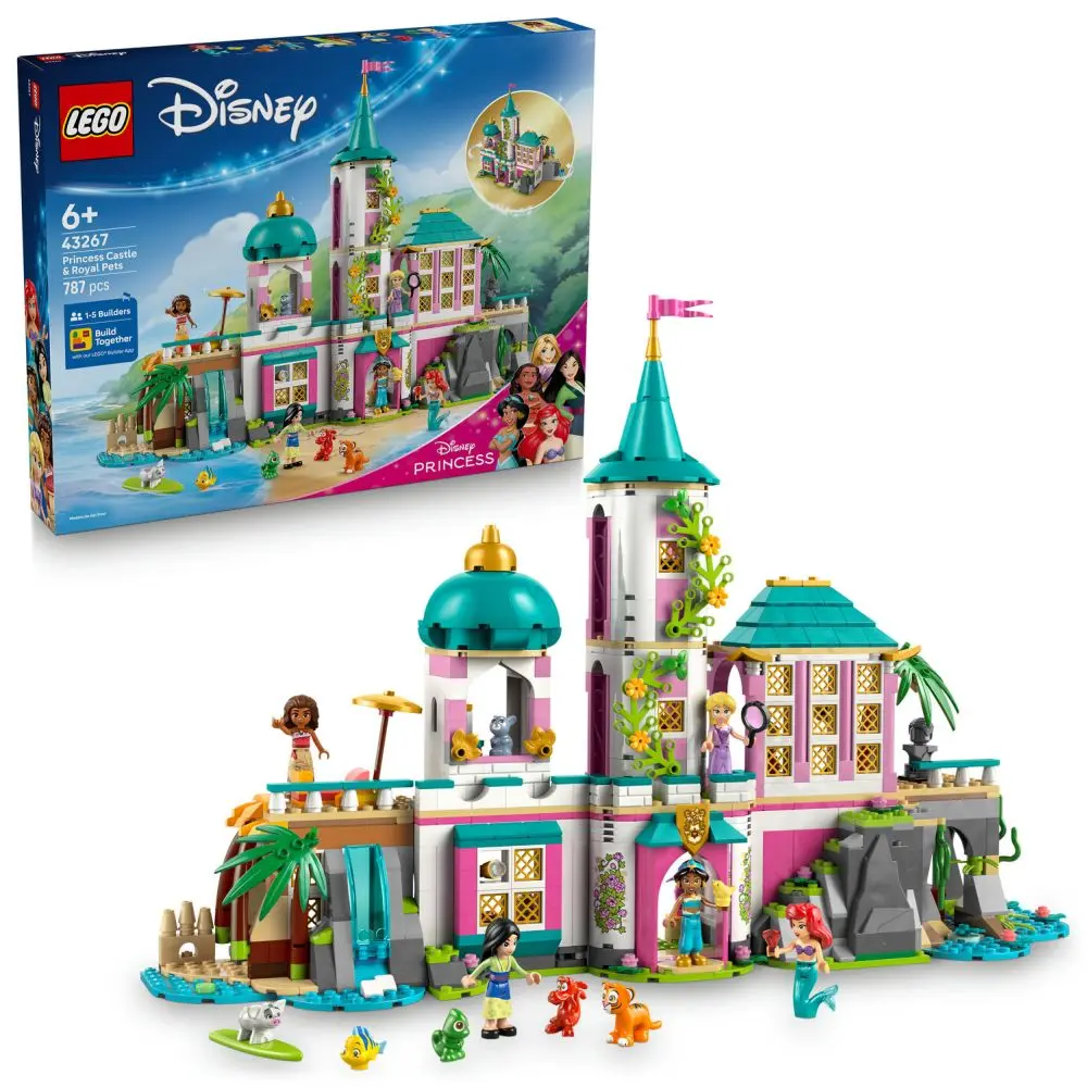 LEGO DISNEY 43267 - Hrad princezen a královští domácí mazlíčci