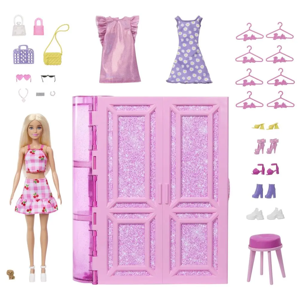 Mattel barbie šatník snů v pastelových barvách s panenkou, hxd58