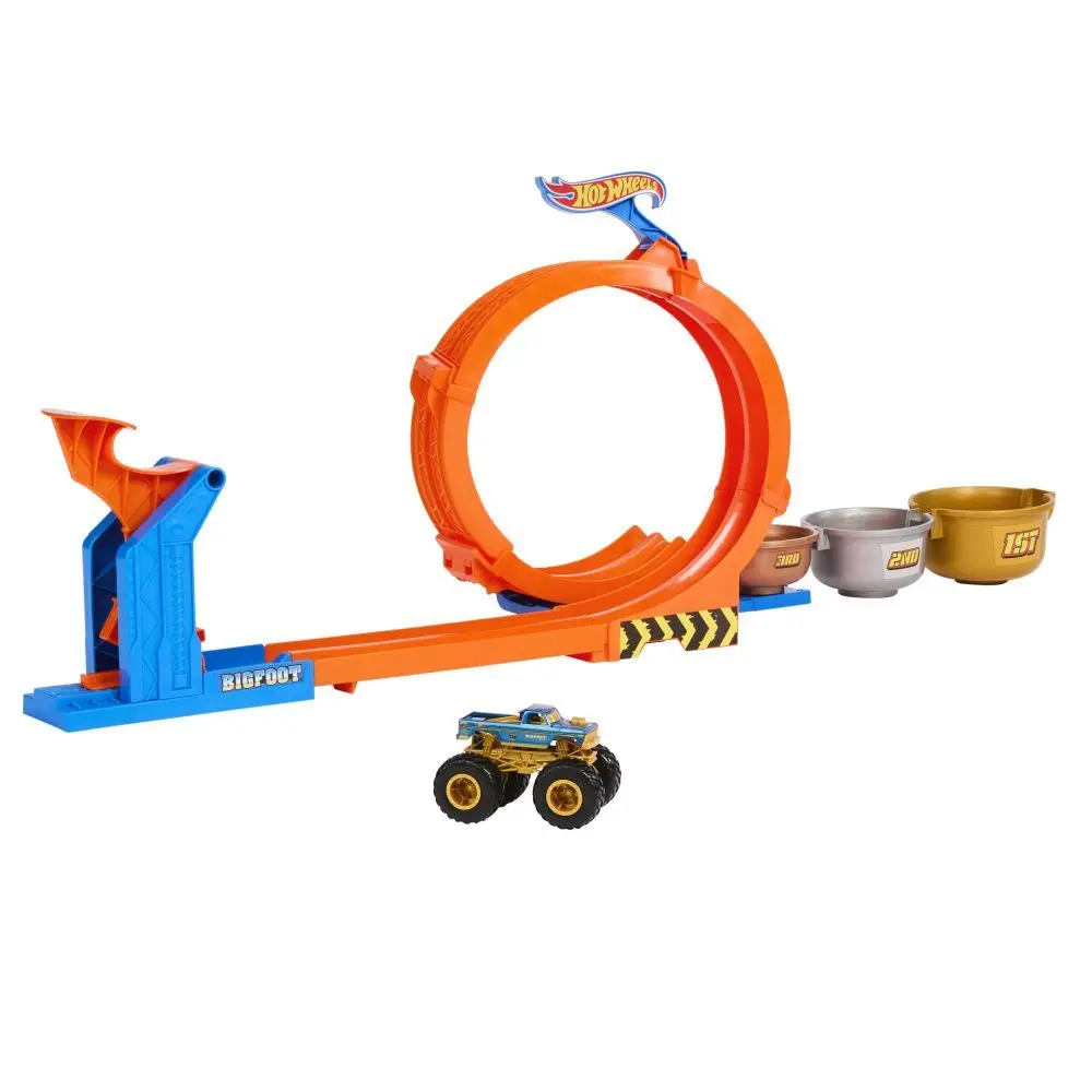 Mattel hot wheels monster trucks dráha se smyčkou a bigfootem, jbx64