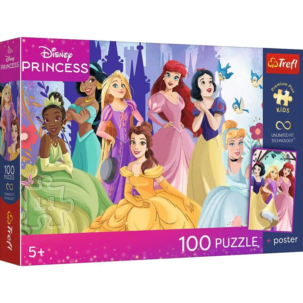 Trefl Puzzle Premium Plus Kids - Disney Princess 41x27,5cm + plakát 100 dílků