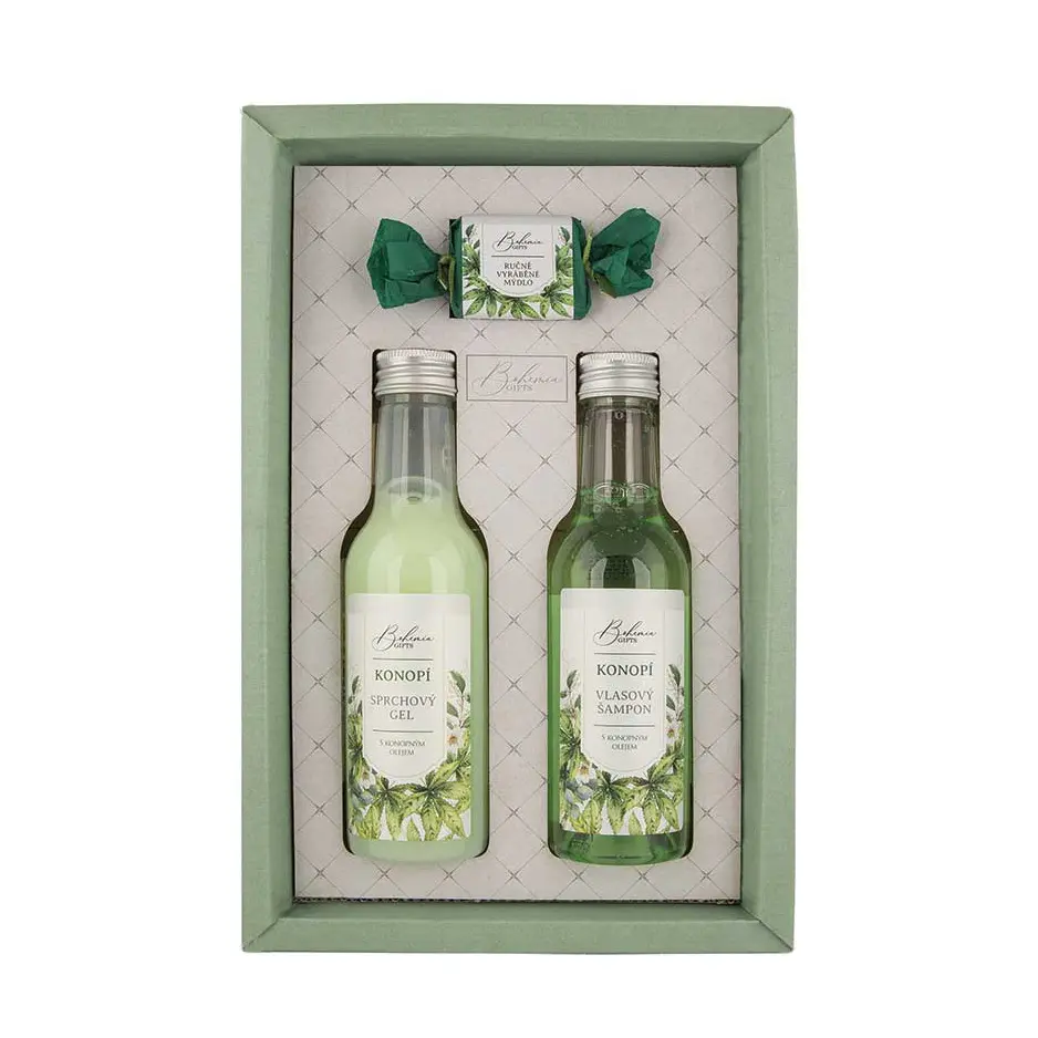 Bohemia Gifts Sada konopí premium – gel 200 ml, šampon 200 ml, mýdlo 30 g