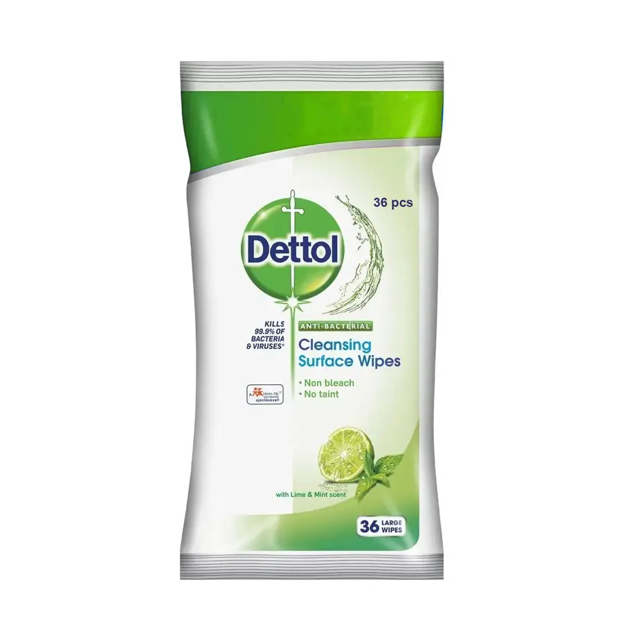 Dettol dezinfekční ubrousky na povrchy limetka a máta 36 ks