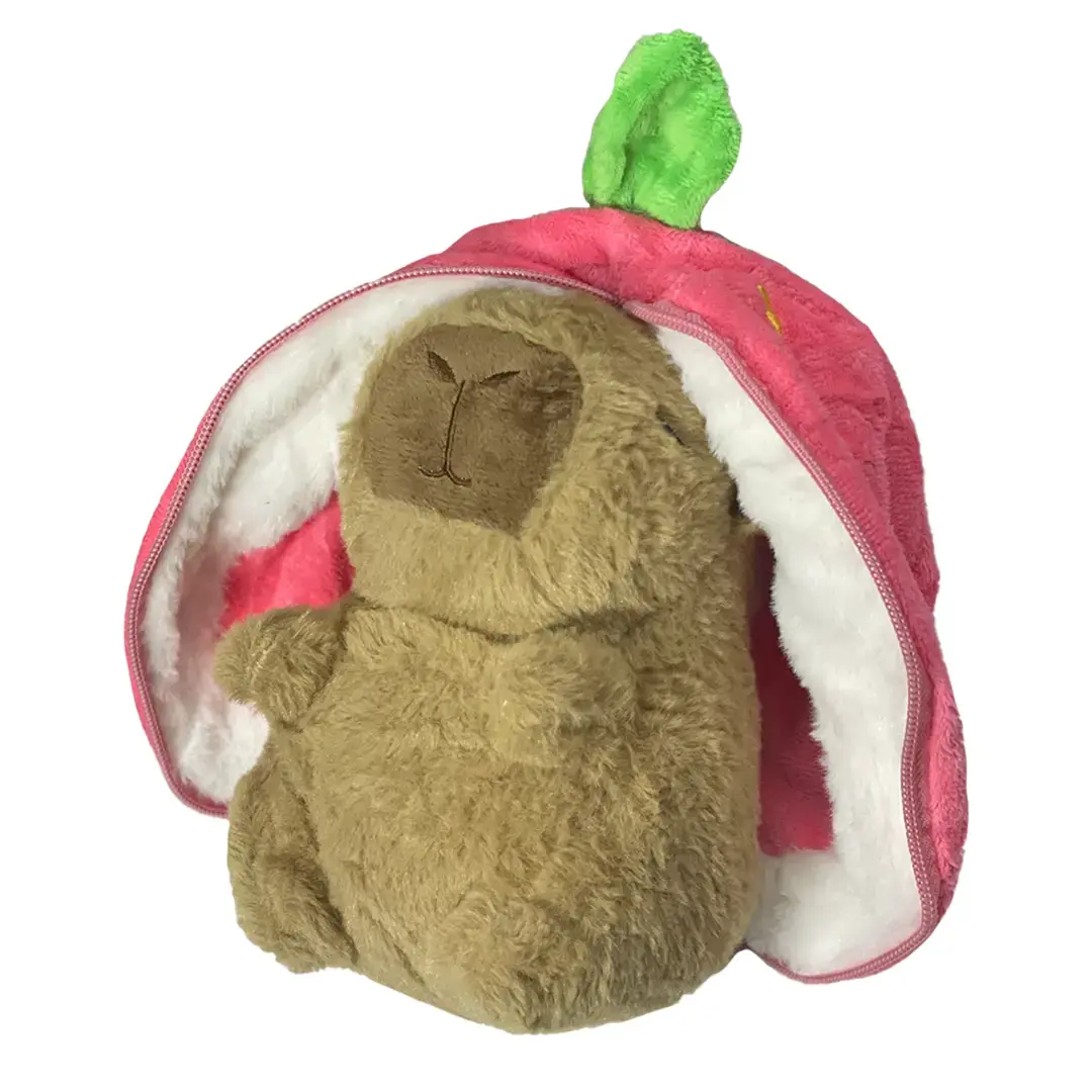 Plyšová Kapybara Strawberry - 25 cm