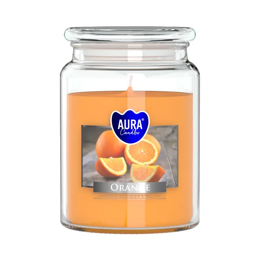Bispol Vonná svíčka ve skle s víkem ORANGE 500 g