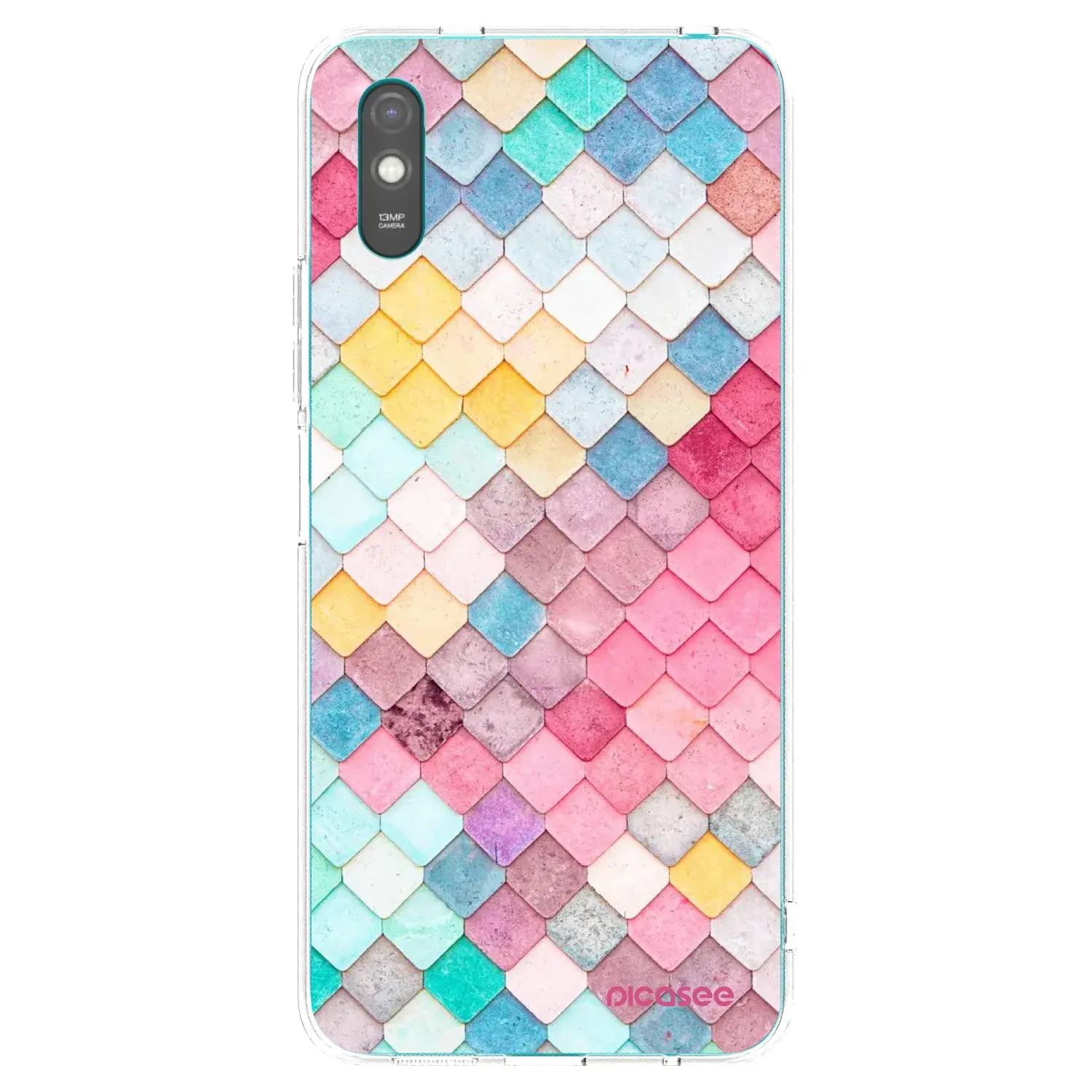 Silikonový průhledný obal pro Xiaomi Redmi 9AT - Barevná střecha