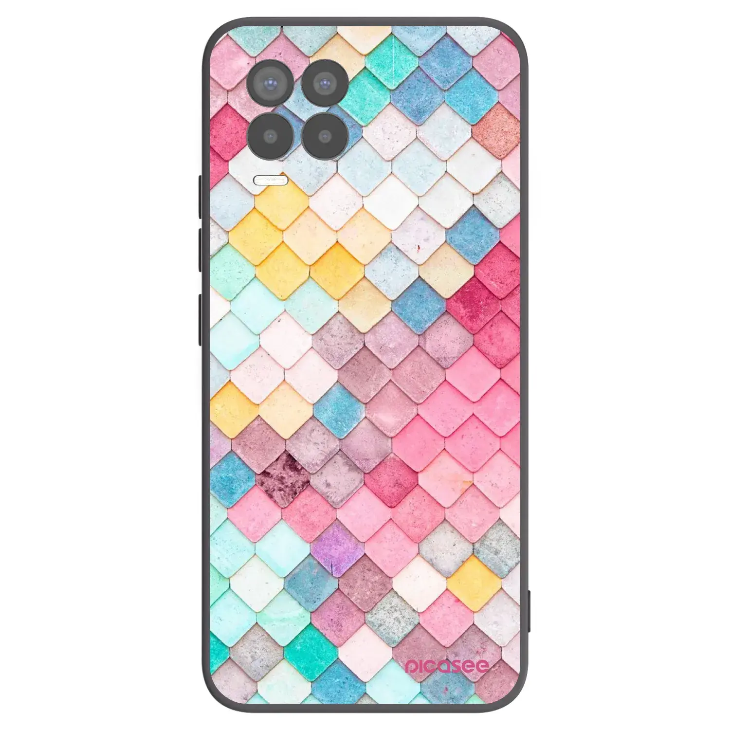Silikonový černý obal pro Realme 8 Pro - Barevná střecha