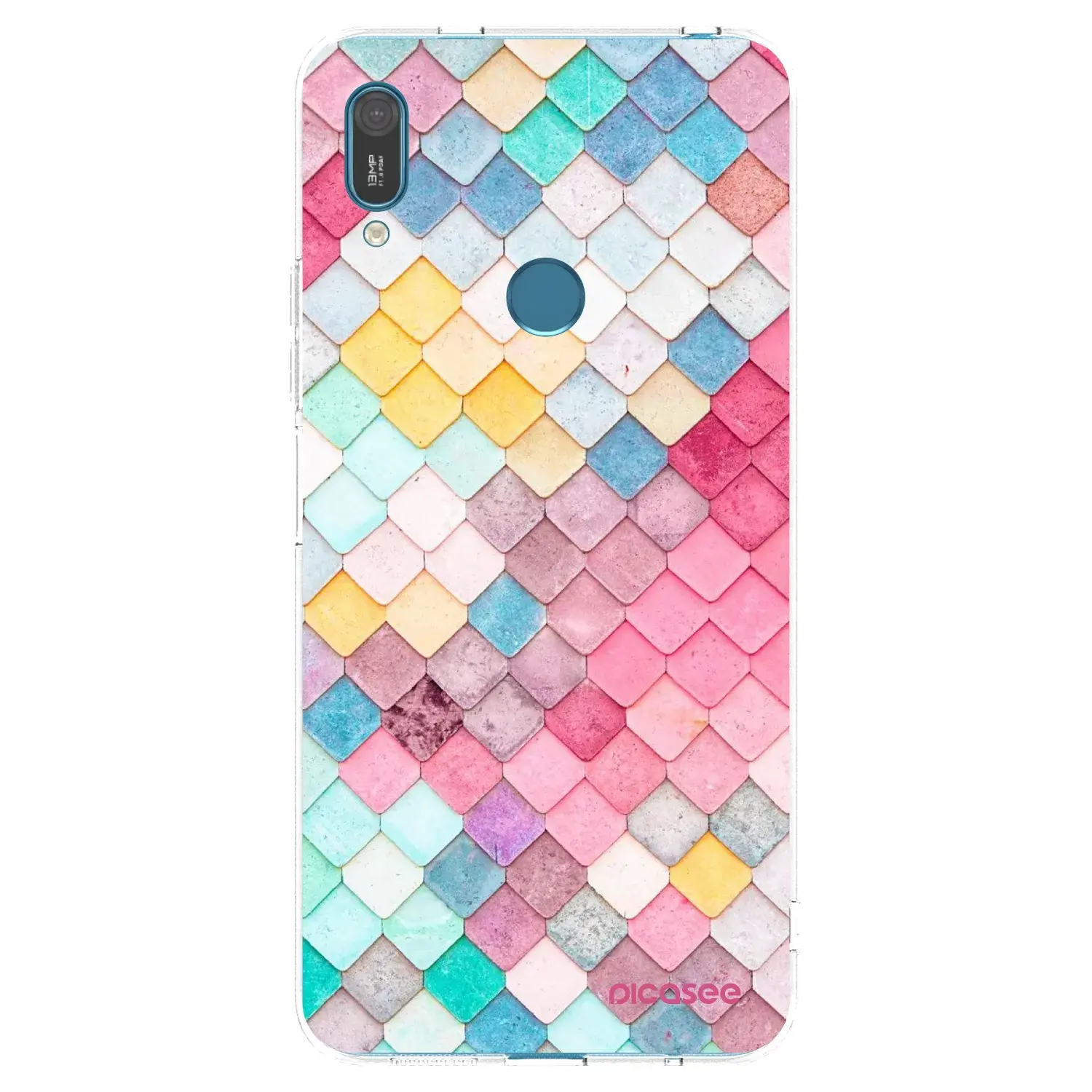 Silikonový průhledný obal pro Huawei Y7 2019 - Barevná střecha