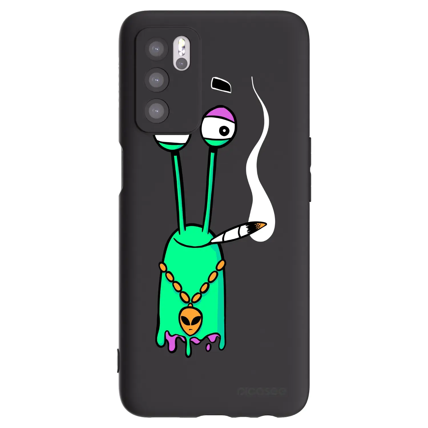 Silikonový černý obal pro OPPO A16s - Earth - Sám doma