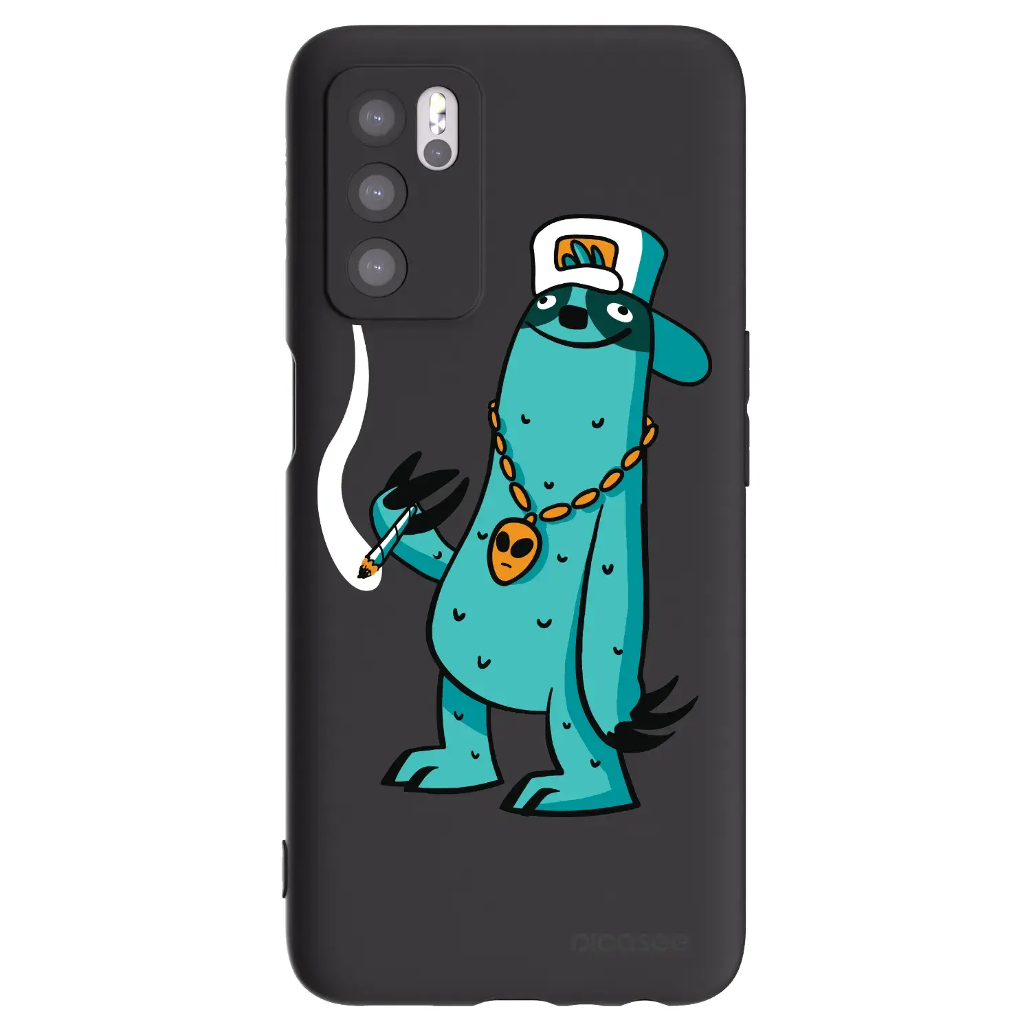Silikonový černý obal pro OPPO A16s - Earth - Je mi fajn