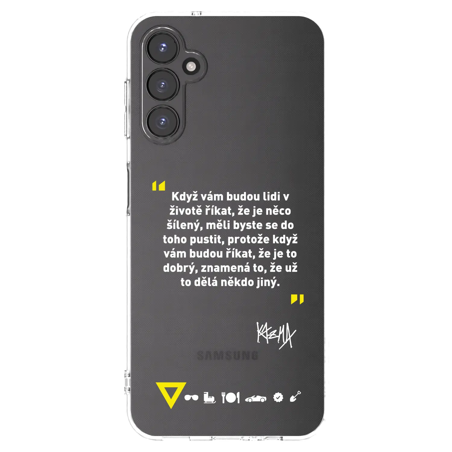 Silikonový průhledný obal pro Samsung Galaxy A14 5G A146P - Kazma - MĚLI BYSTE SE DO TOHO PUSTIT