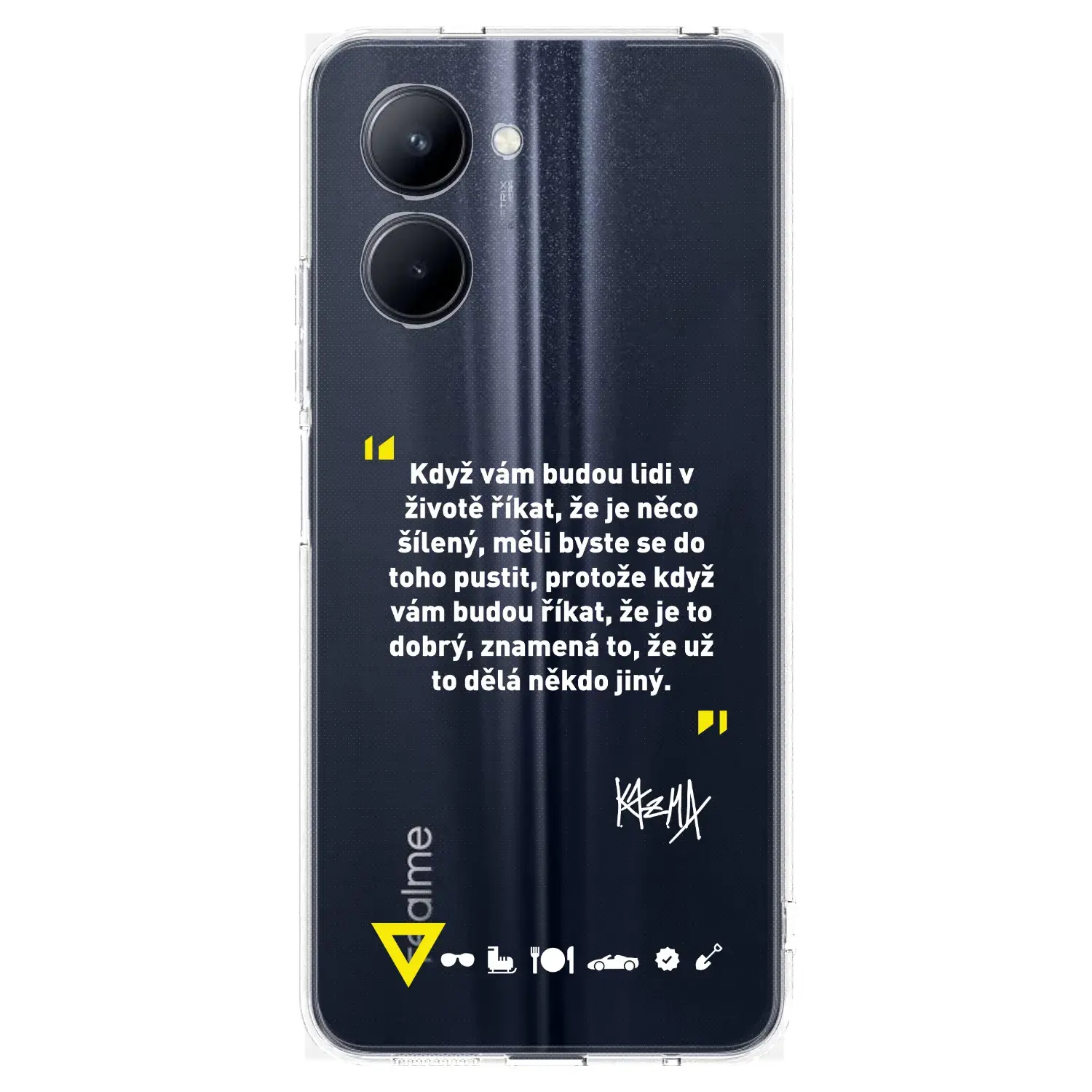Silikonový průhledný obal pro Realme C33 (2023) - Kazma - MĚLI BYSTE SE DO TOHO PUSTIT