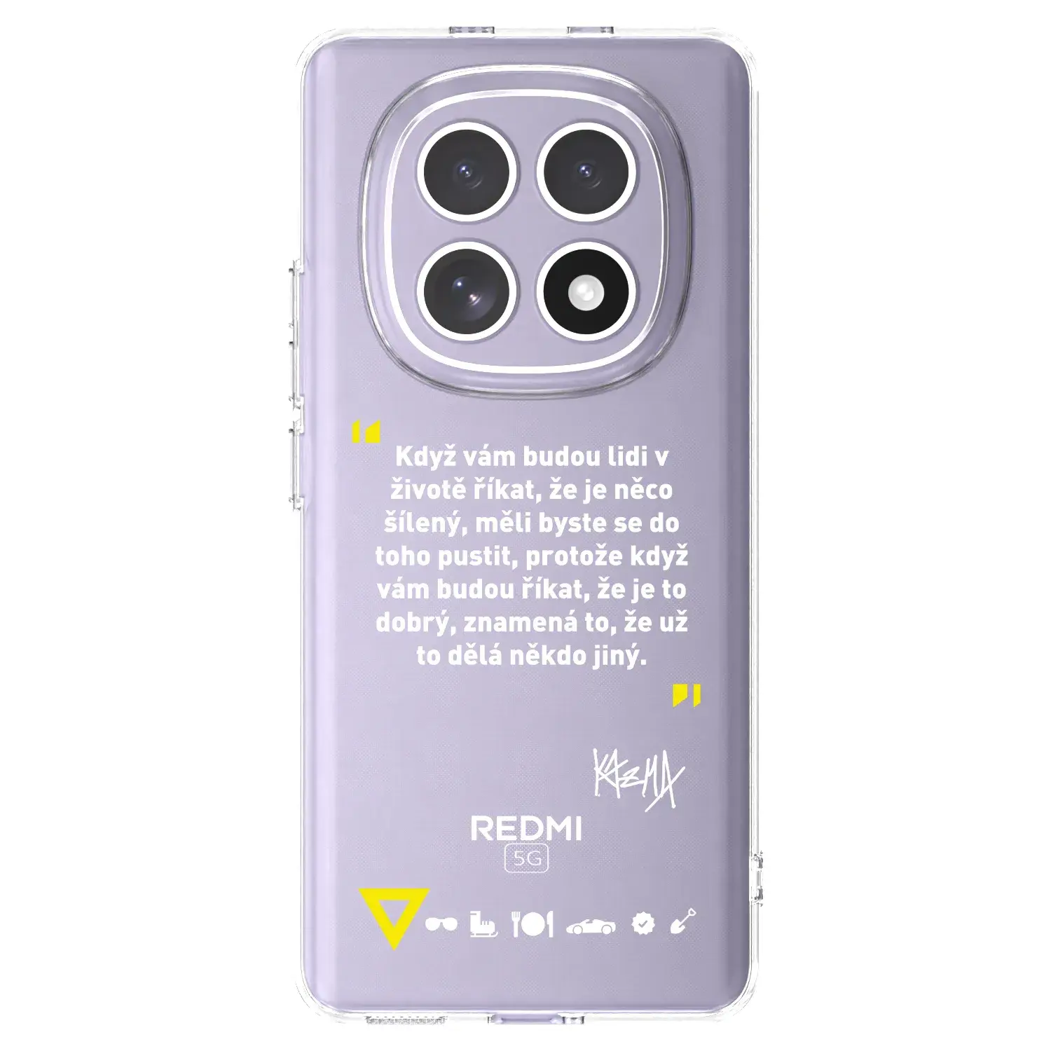 Silikonový průhledný obal pro Xiaomi Redmi Note 15 4G - Kazma - MĚLI BYSTE SE DO TOHO PUSTIT
