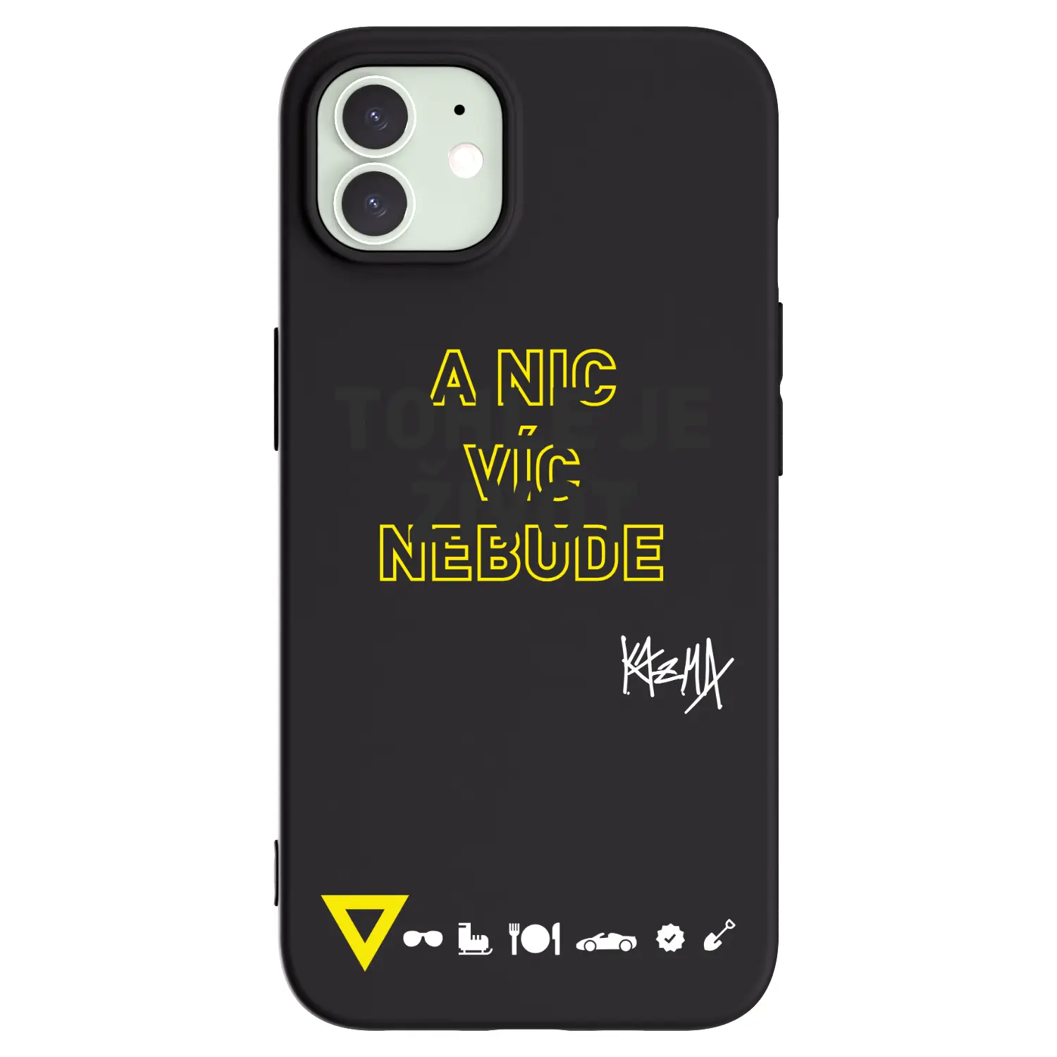 Silikonový černý obal pro Apple iPhone 12 Pro - Kazma - TOHLE JE ŽIVOT A NIC VÍC NEBUDE