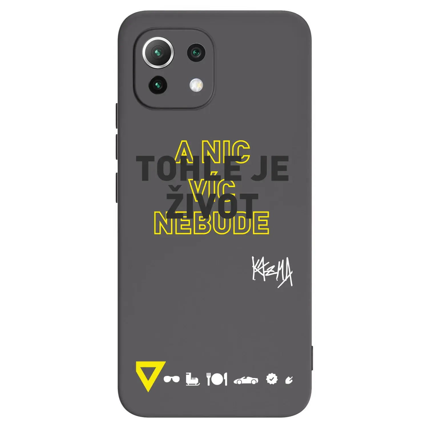 Silikonový černý obal pro Xiaomi 11 Lite 5G NE - Kazma - TOHLE JE ŽIVOT A NIC VÍC NEBUDE