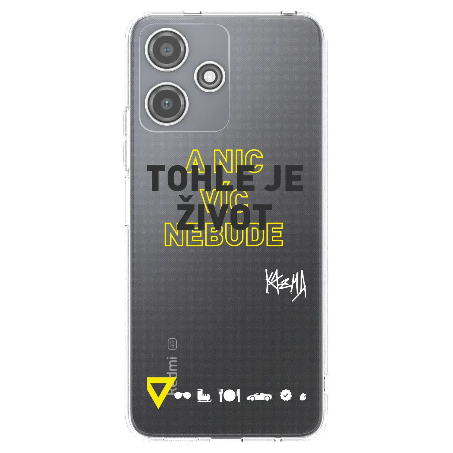 Silikonový průhledný obal pro Xiaomi Redmi 12 5G - Kazma - TOHLE JE ŽIVOT A NIC VÍC NEBUDE