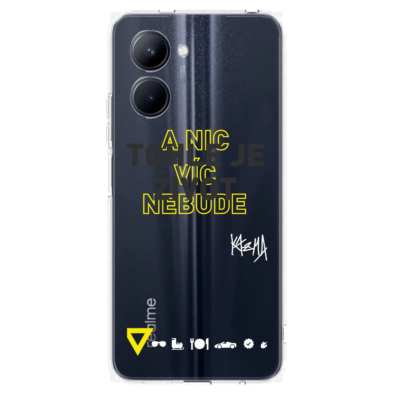 Silikonový průhledný obal pro Realme C33 (2023) - Kazma - TOHLE JE ŽIVOT A NIC VÍC NEBUDE