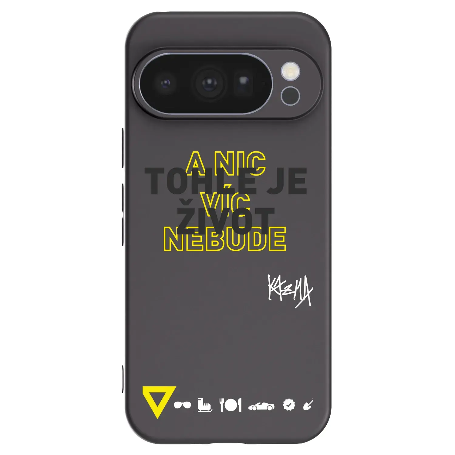 Silikonový černý obal pro Google Pixel 10 Pro - Kazma - TOHLE JE ŽIVOT A NIC VÍC NEBUDE
