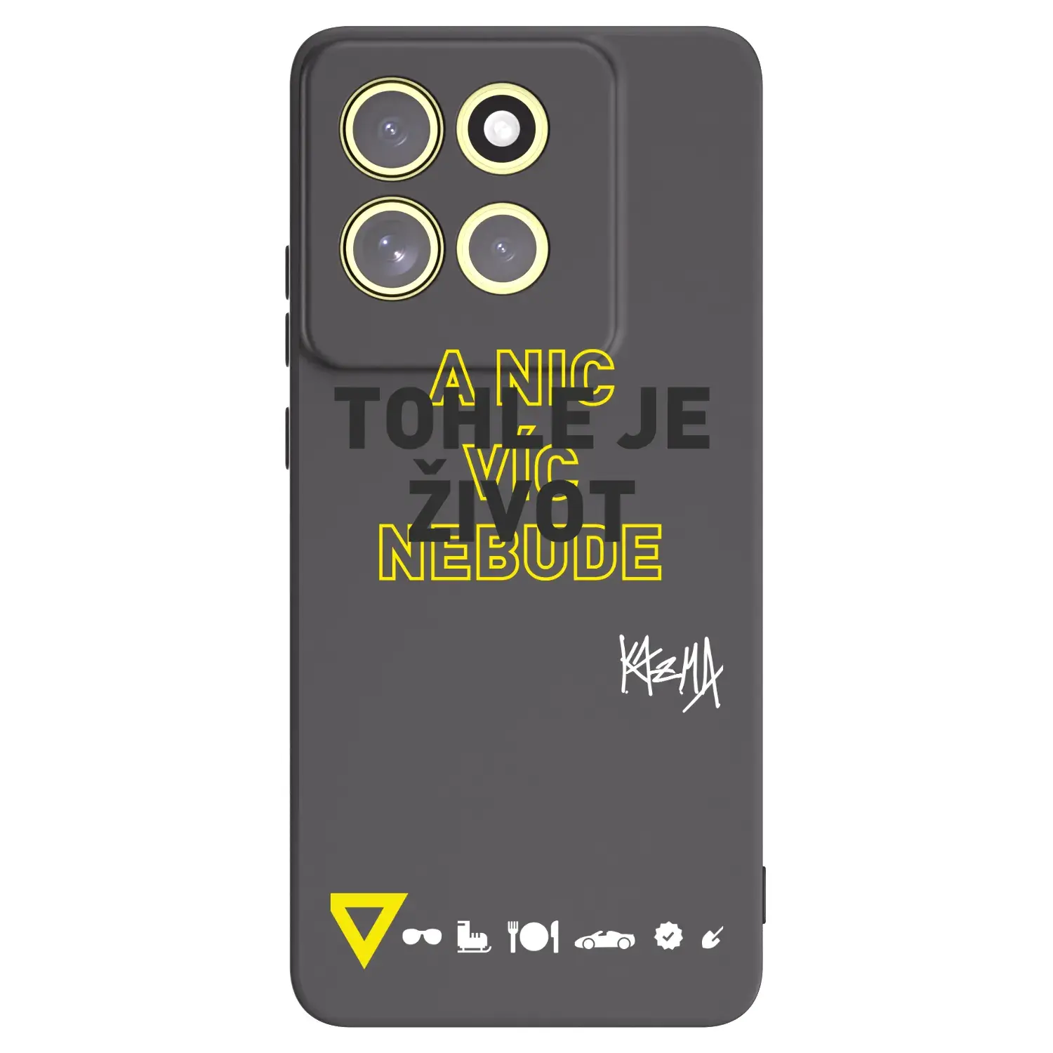 Silikonový černý obal pro Motorola Moto G86 Power 5G - Kazma - TOHLE JE ŽIVOT A NIC VÍC NEBUDE
