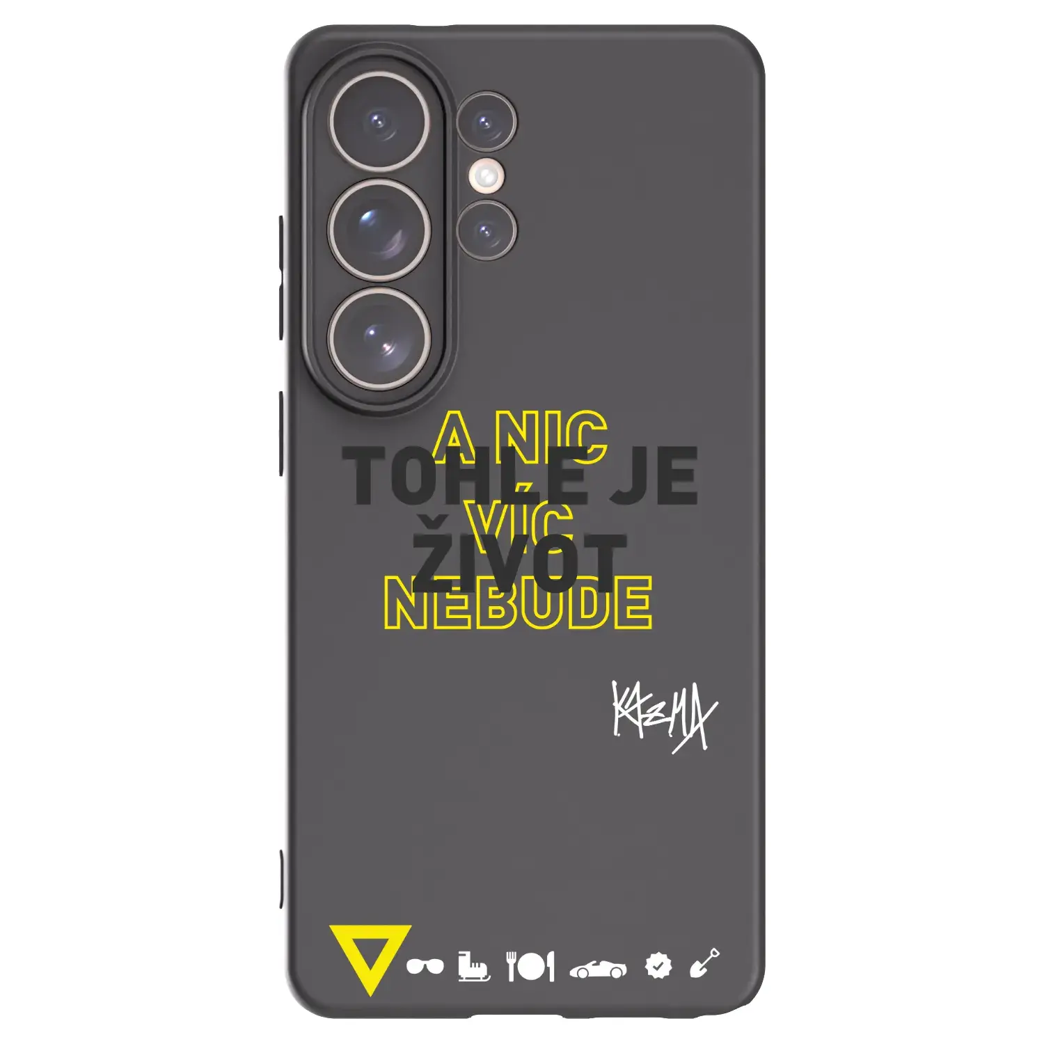 Silikonový černý obal pro Samsung Galaxy S26 Ultra - Kazma - TOHLE JE ŽIVOT A NIC VÍC NEBUDE