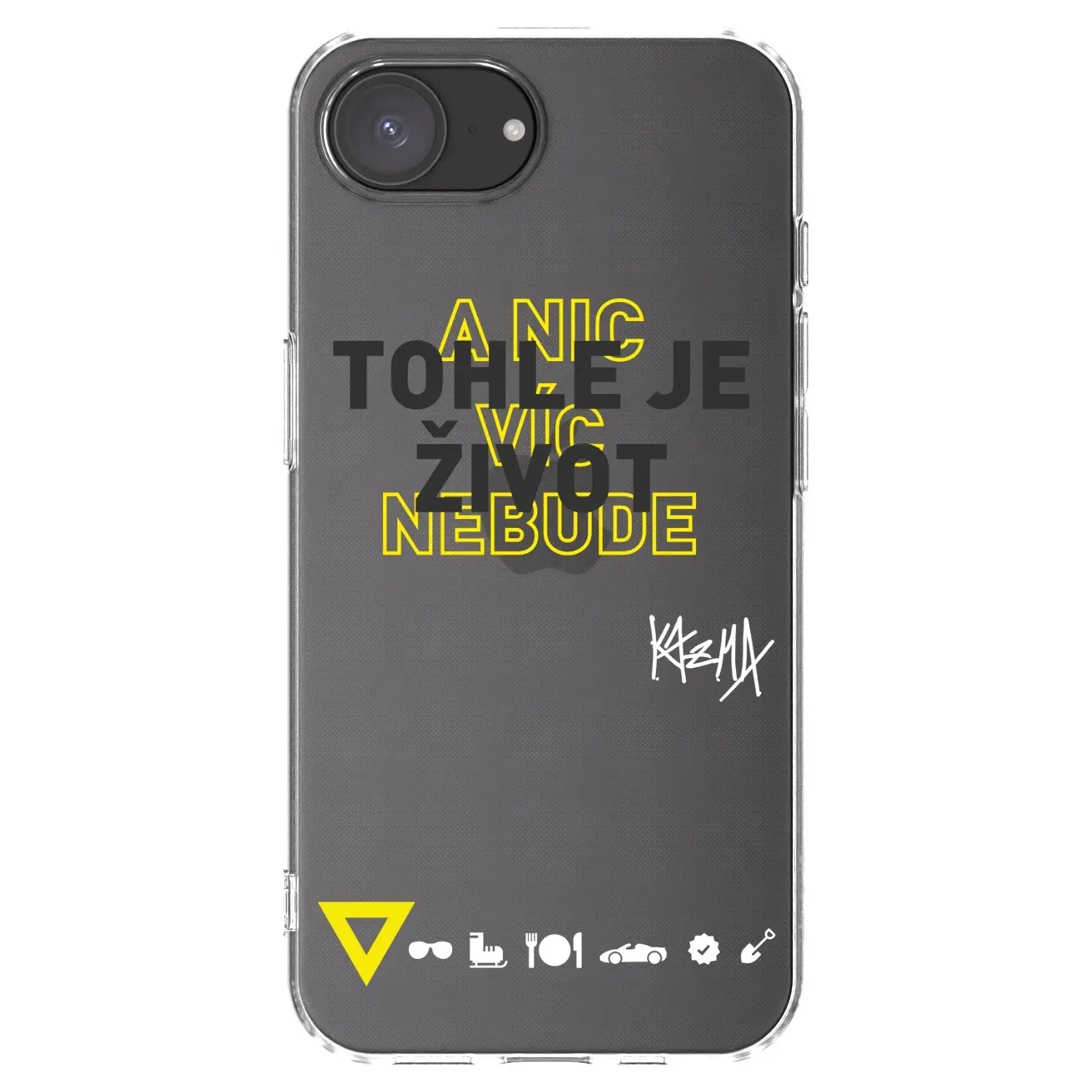 Silikonový průhledný obal pro Apple iPhone 17e - Kazma - TOHLE JE ŽIVOT A NIC VÍC NEBUDE
