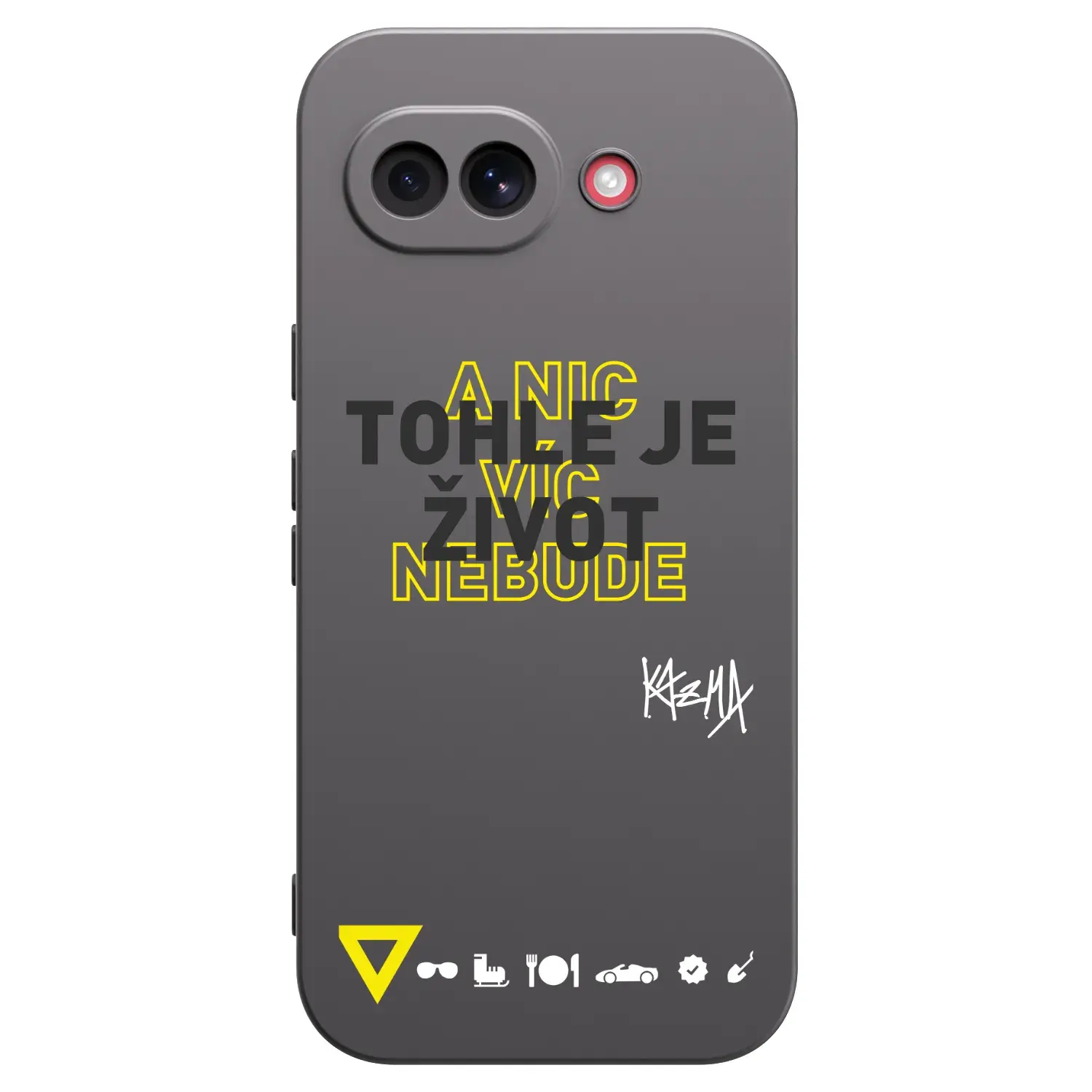 Silikonový černý obal pro Google Pixel 10a - Kazma - TOHLE JE ŽIVOT A NIC VÍC NEBUDE
