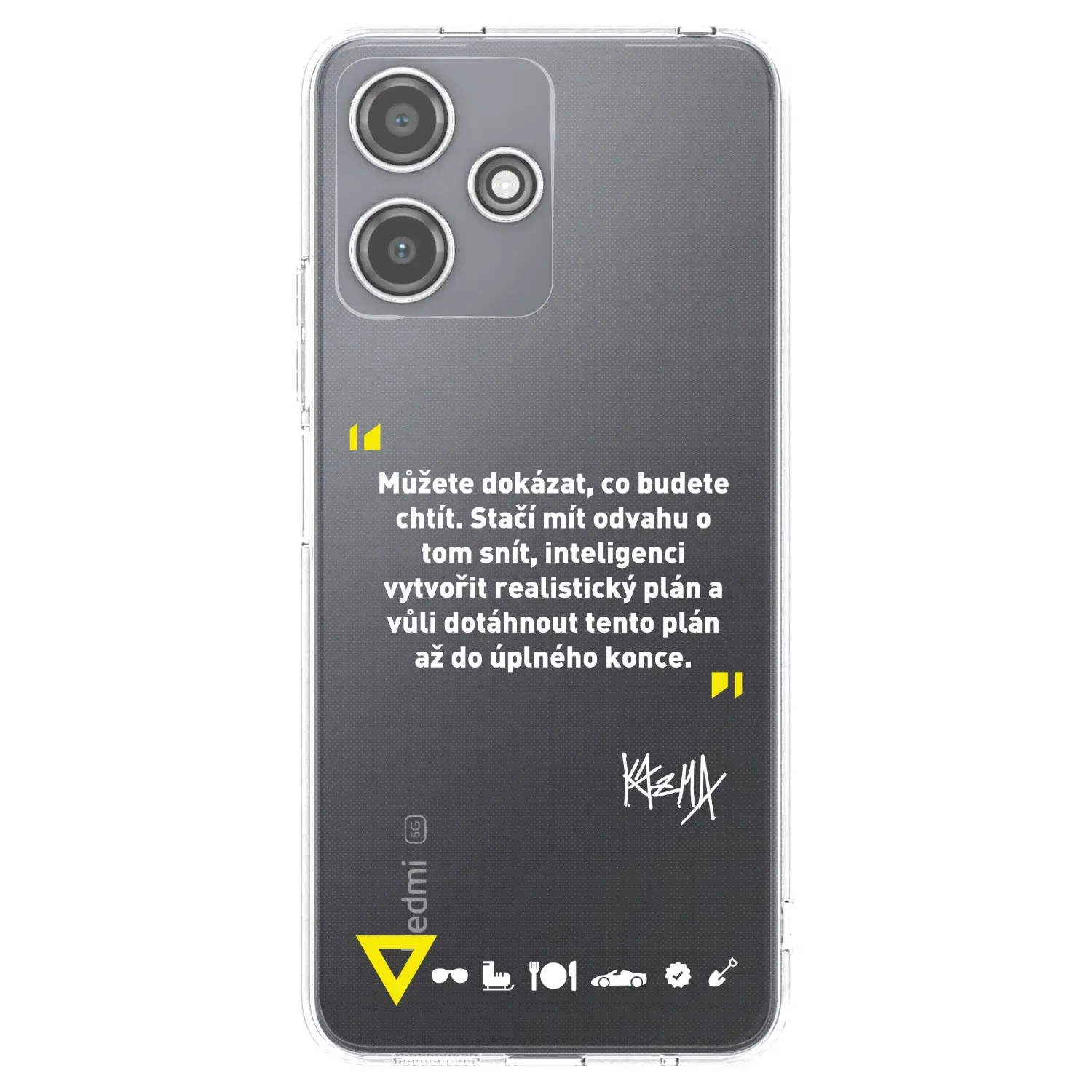 Silikonový průhledný obal pro Xiaomi Redmi 12 5G - Kazma - MŮŽETE DOKÁZAT, CO BUDETE CHTÍT