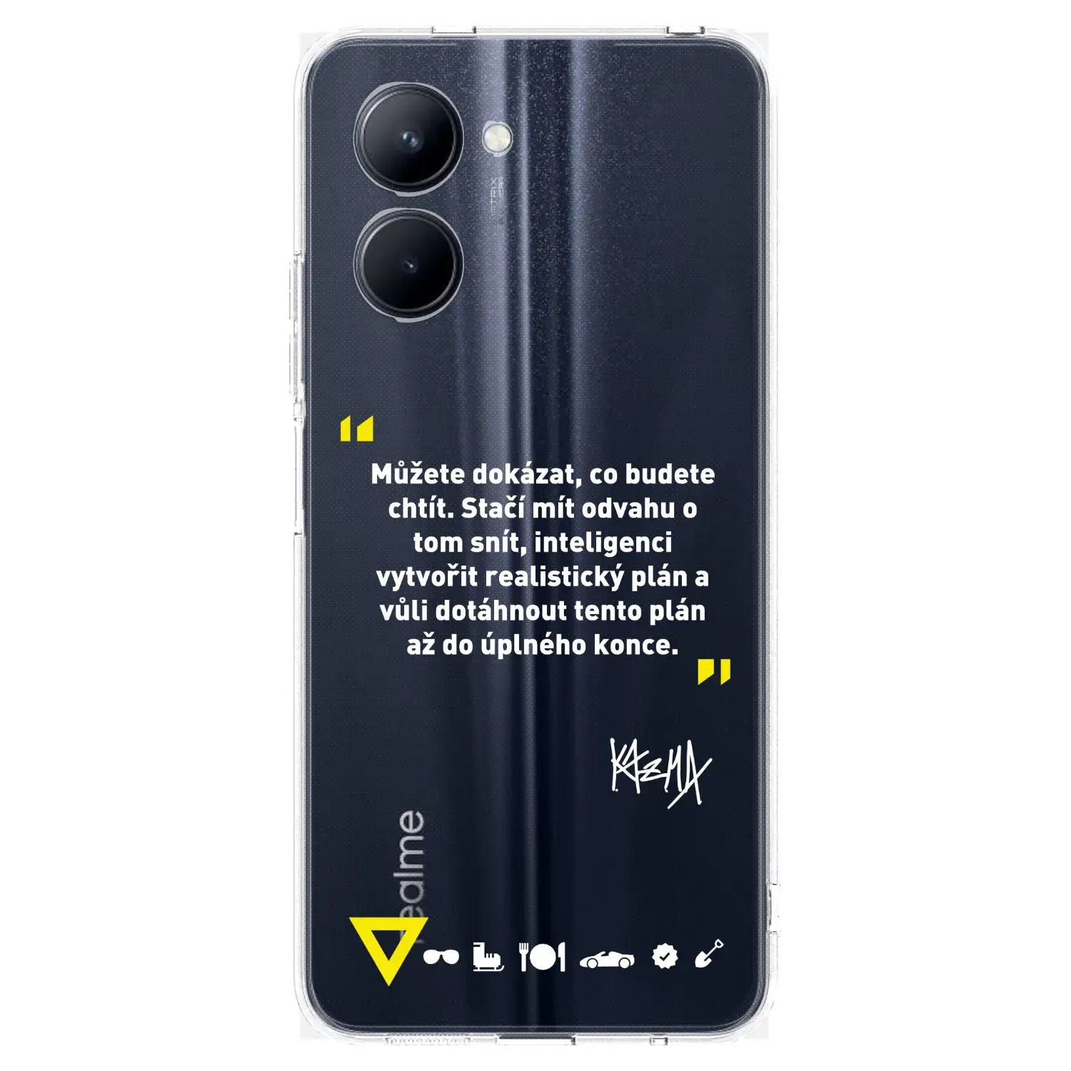 Silikonový průhledný obal pro Realme C33 (2023) - Kazma - MŮŽETE DOKÁZAT, CO BUDETE CHTÍT