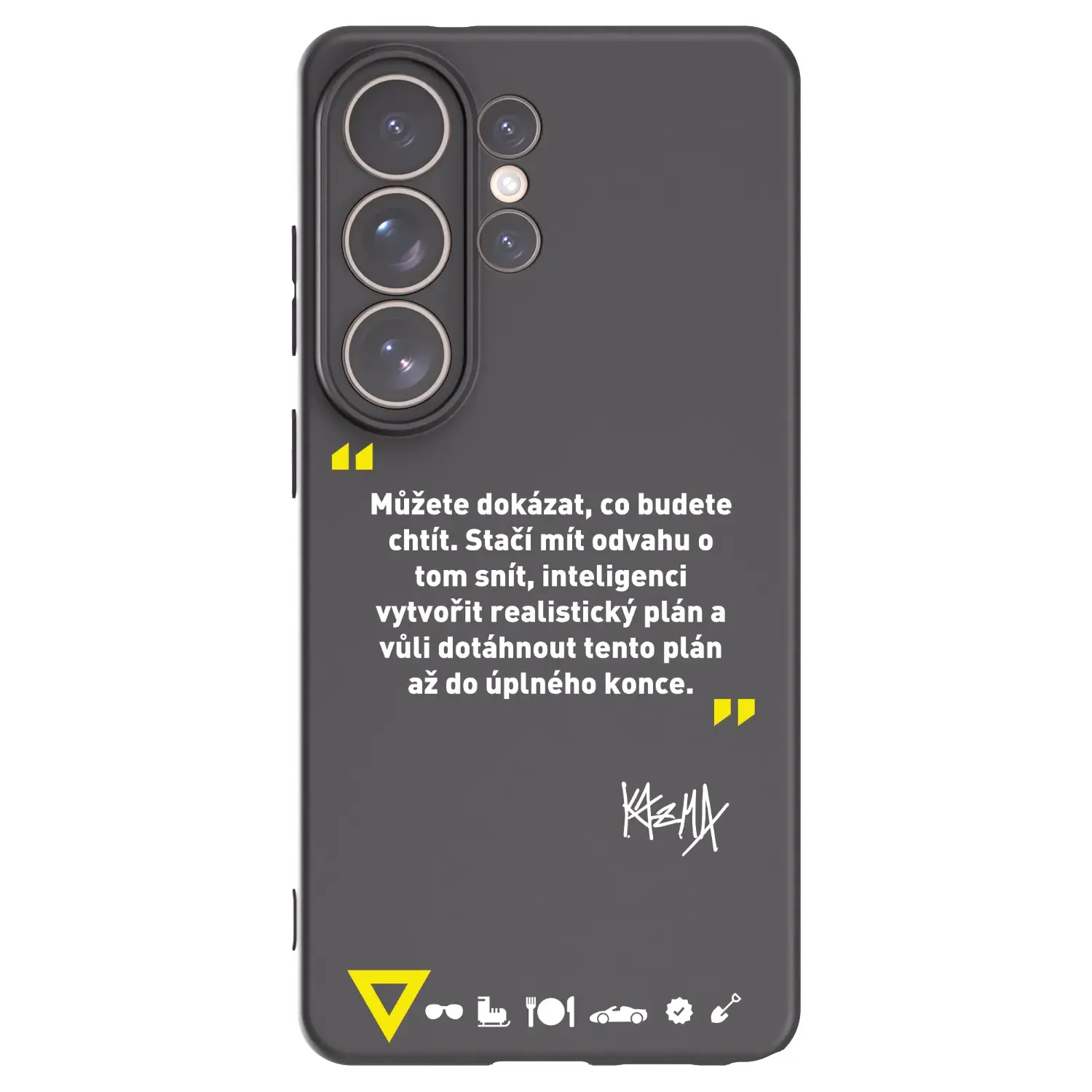 Silikonový černý obal pro Samsung Galaxy S26 Ultra - Kazma - MŮŽETE DOKÁZAT, CO BUDETE CHTÍT