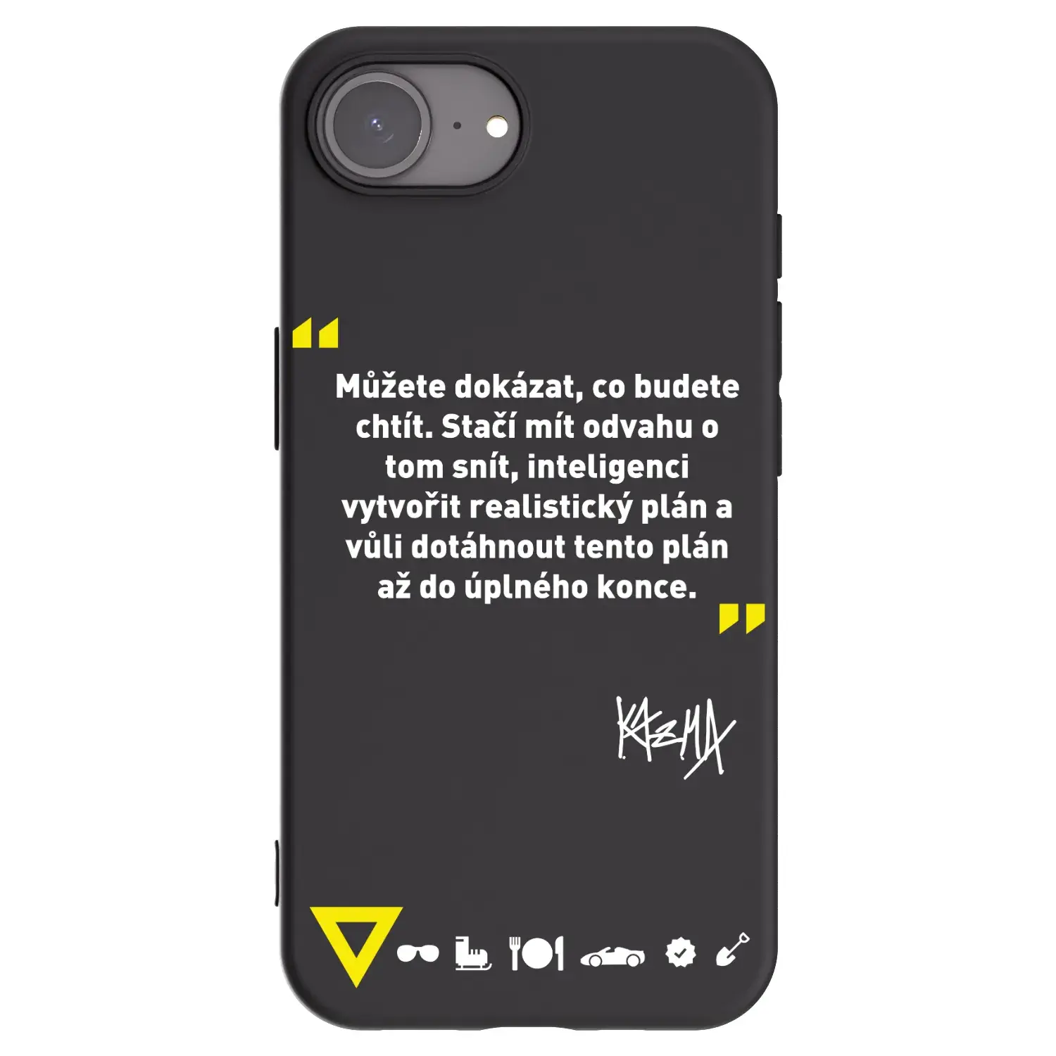 Silikonový černý obal pro Apple iPhone 17e - Kazma - MŮŽETE DOKÁZAT, CO BUDETE CHTÍT