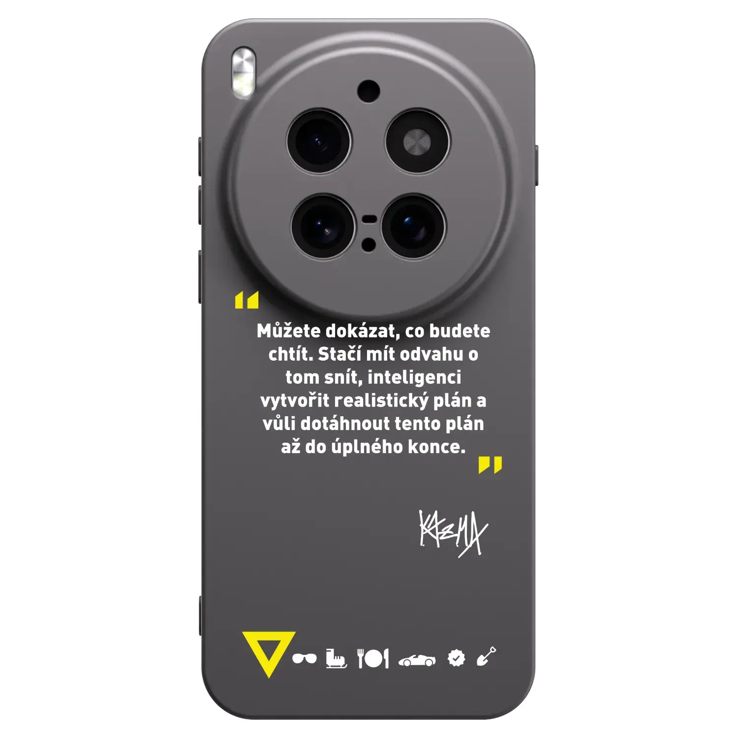 Silikonový černý obal pro Vivo X300 Pro - Kazma - MŮŽETE DOKÁZAT, CO BUDETE CHTÍT