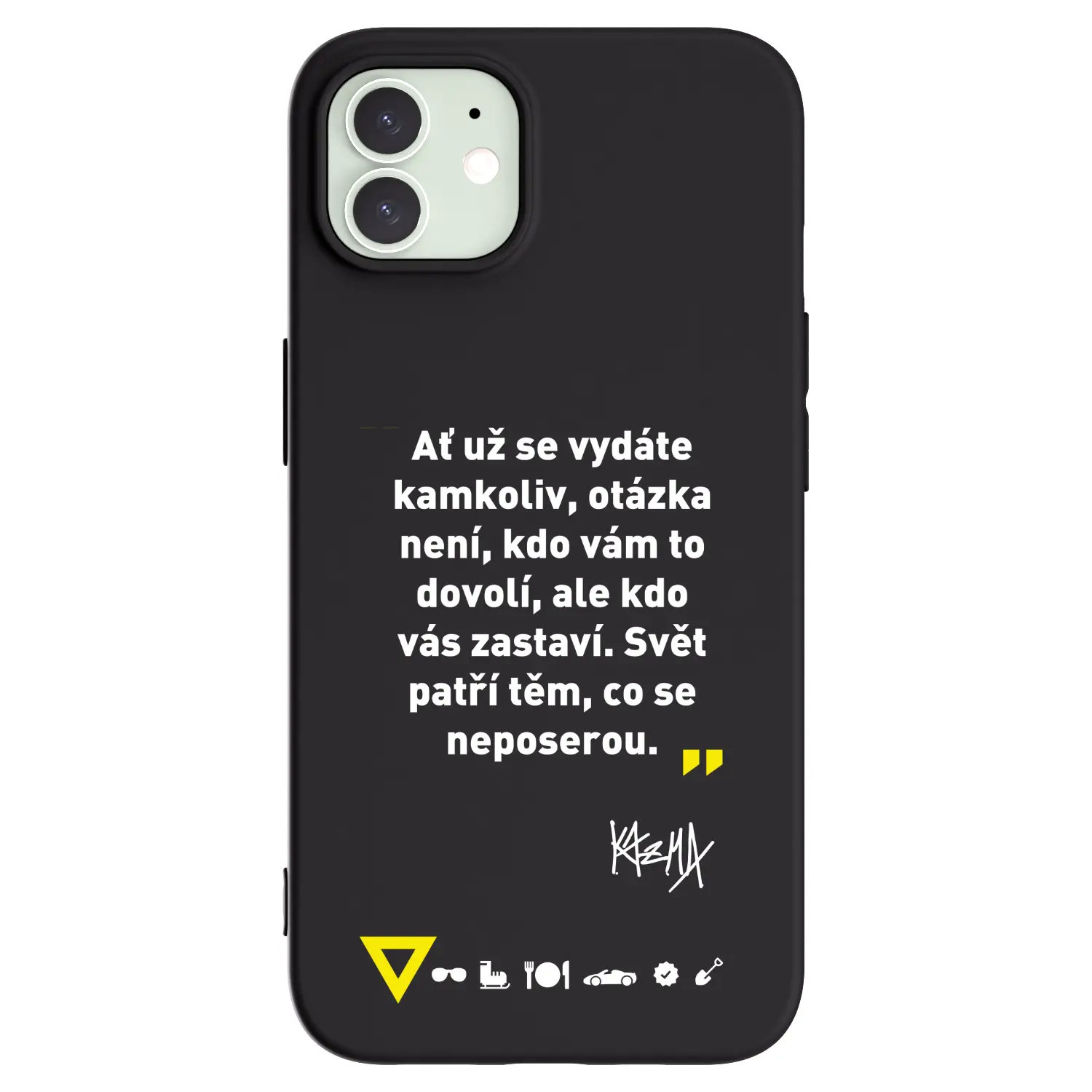 Silikonový černý obal pro Apple iPhone 12 Pro - Kazma - SVĚT PATŘÍ TĚM, CO SE NEPOSEROU