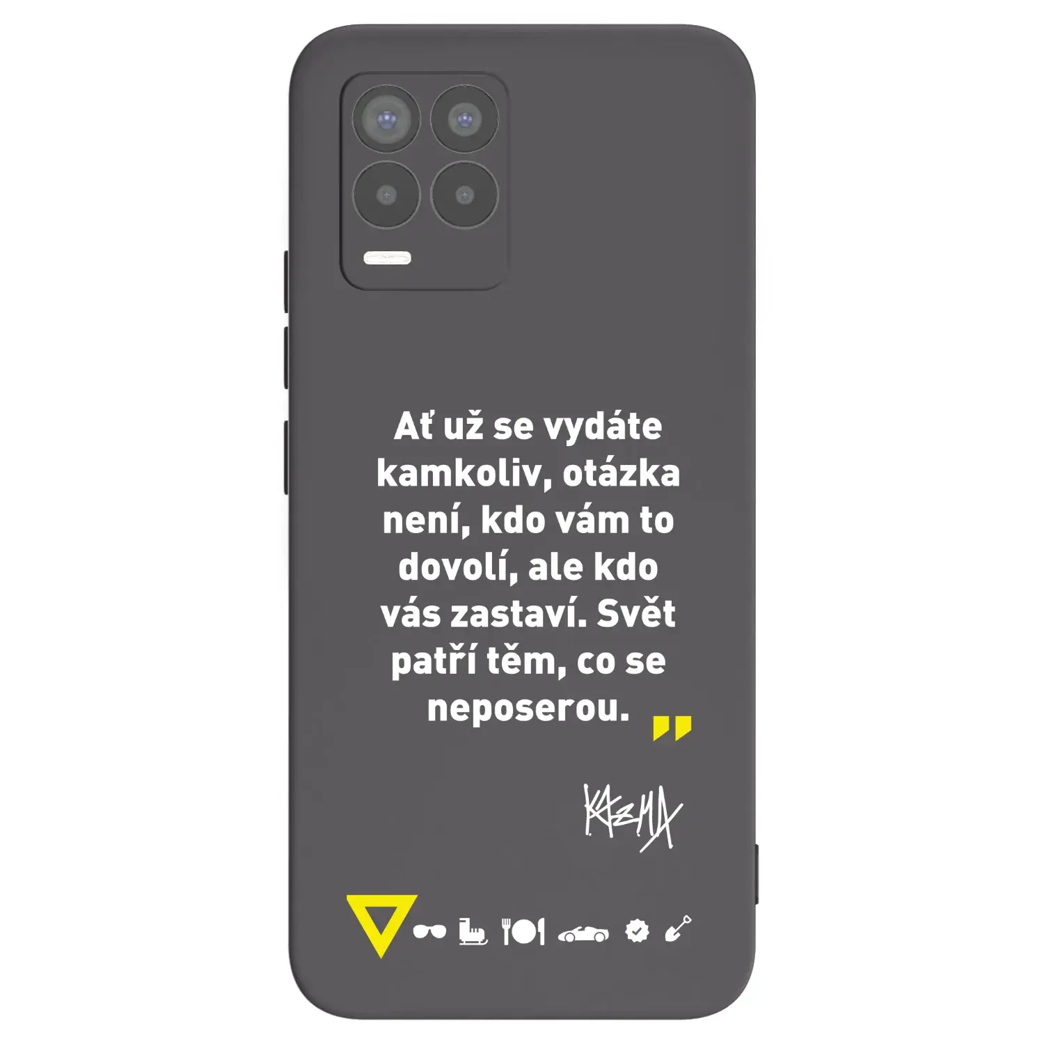 Silikonový černý obal pro Realme 8 Pro - Kazma - SVĚT PATŘÍ TĚM, CO SE NEPOSEROU